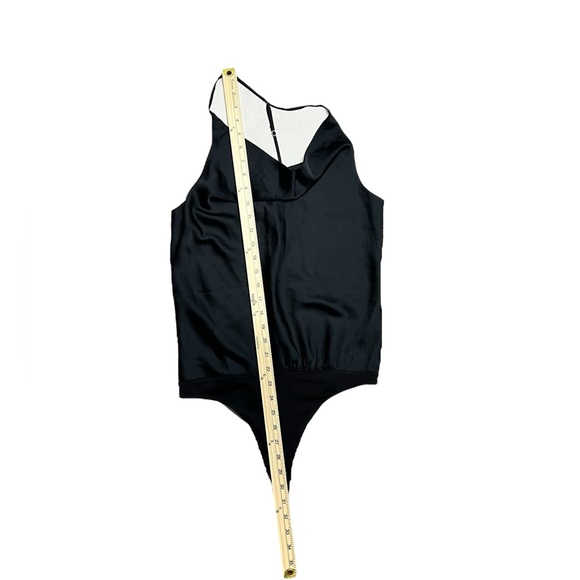 Abercrombie & Fitch Satin Cowl neck TBack thong bodysuit Womens Medium NWT Black - Picture 5 of 8